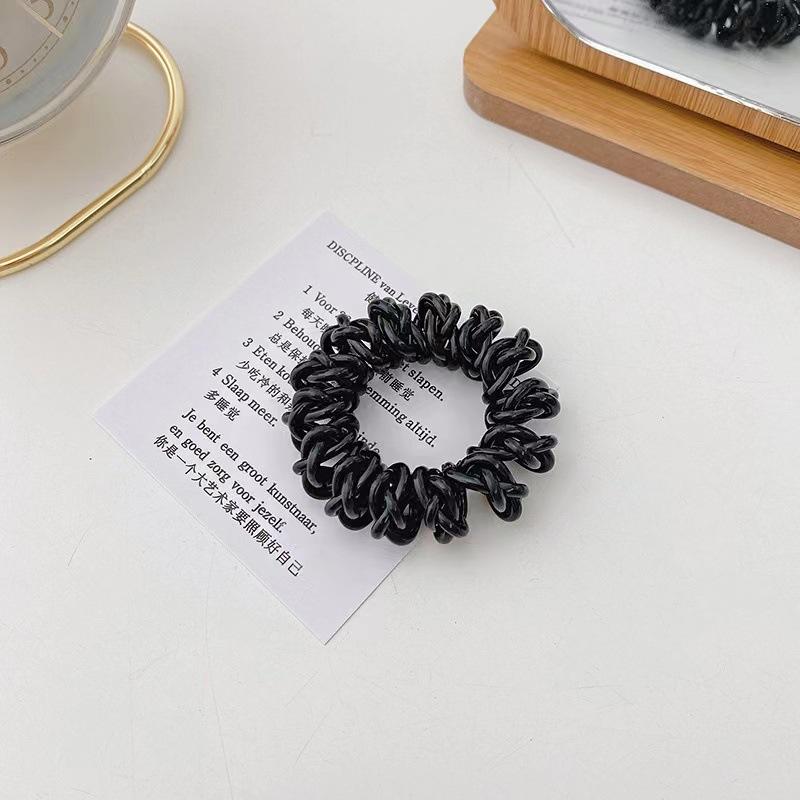 5 шт./лот Новая мода Женская красота Phoe Эластичные резинки для волос Повседневные спиральные резинки для волос для девушки Разноцветные резиновые резинки-телефонные шнуры Скранчи