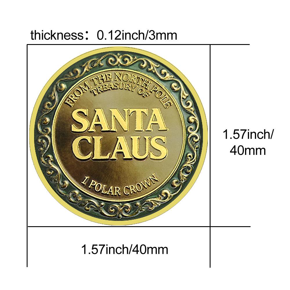Christmas Gold Coin Arctic Circle Santa Claus Commemorative Medal Christmas Commemorative Coin Medal