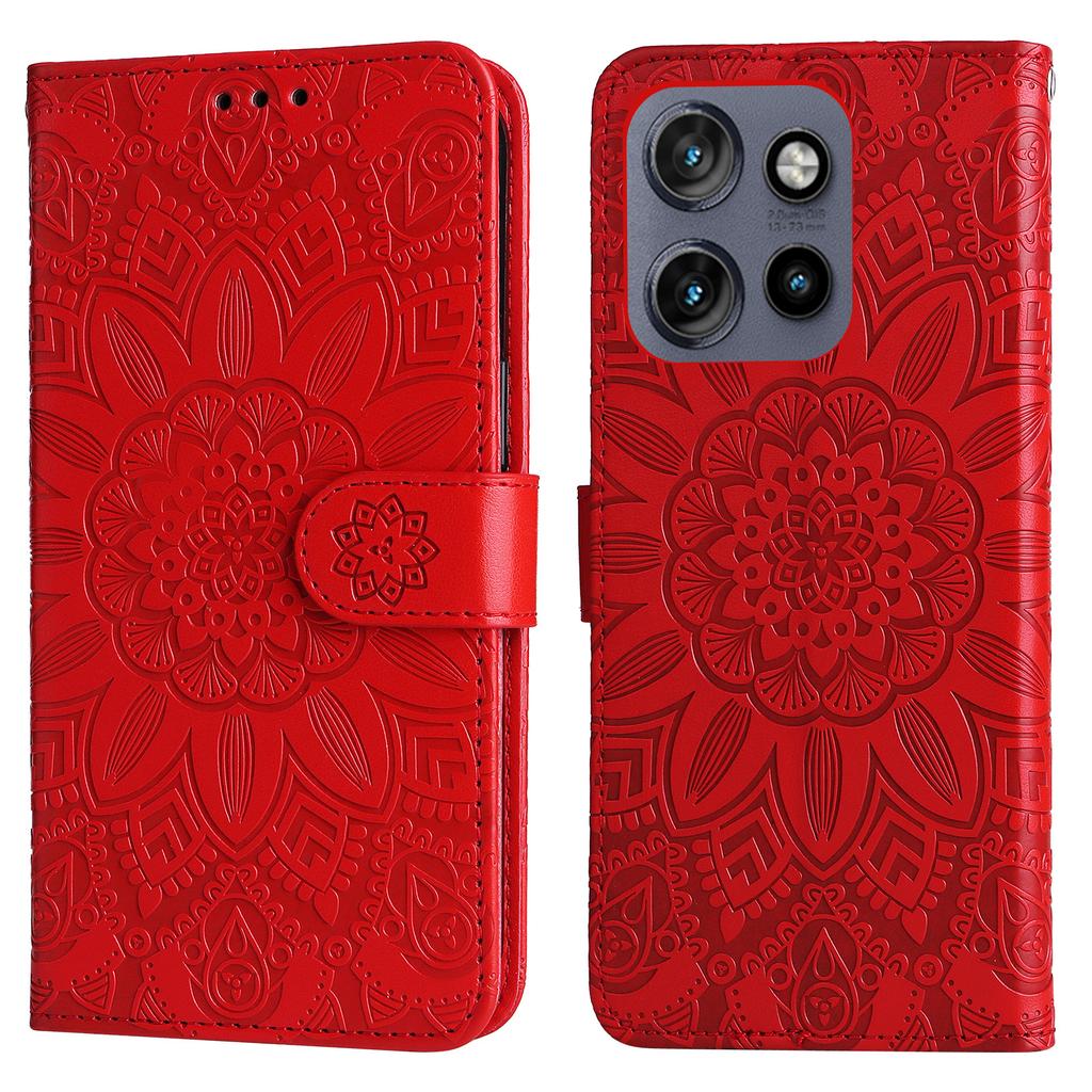 Wallet Case for Motorola Edge 50 Neo 5G/Moto S50 5G/ThinkPhone 25 5G Leather Phone Cover Sunflower Imprint