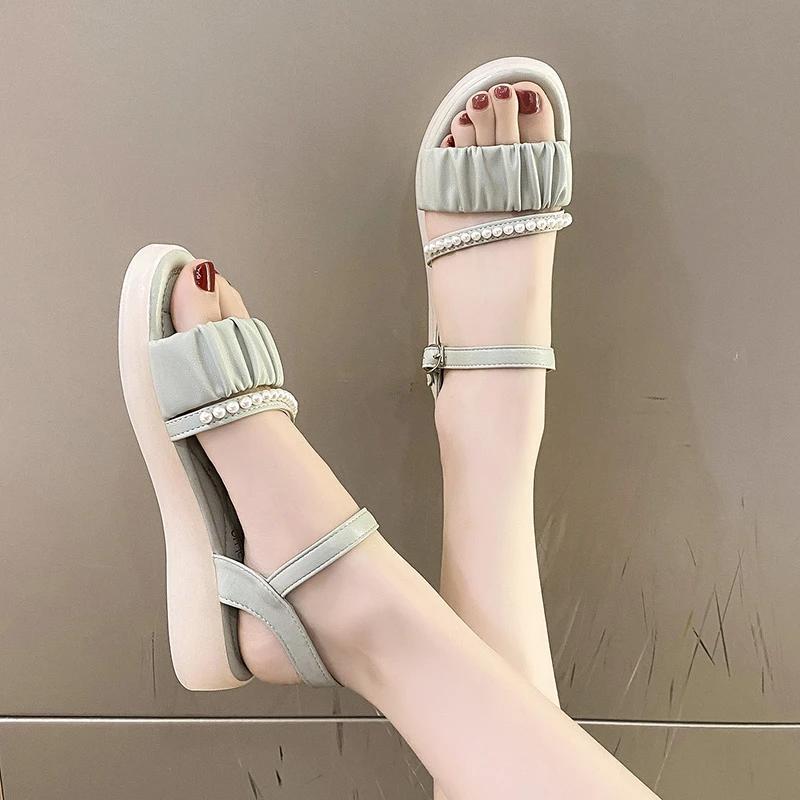 Новые женские сандалии на толстой подошве, модные простые повседневные тапочки, сандалии для женщин, модные женские сандалии 2024 года