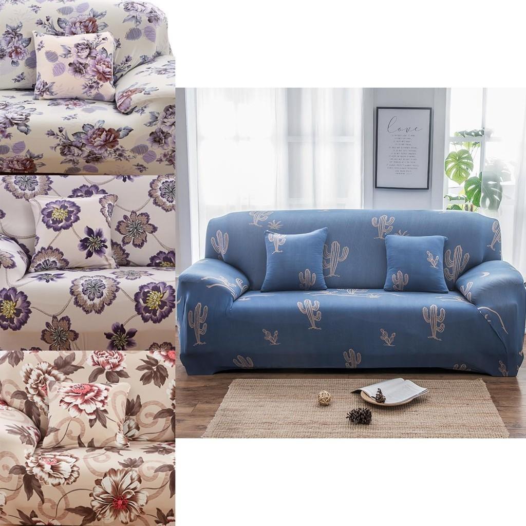 Элегантный чехол на диван с цветочным принтом для одно-, двух-, трех- и четырехместных диванов, мягкий и прочный накидной чехол