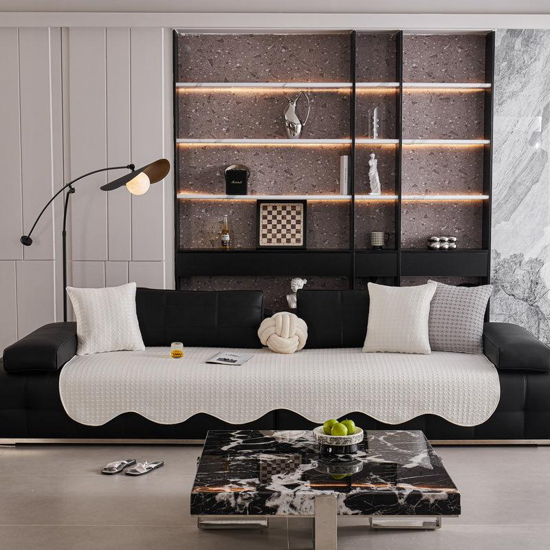 New Summer Ice Silk Sofa Cover Pad Fixed Non-Slip Cool Mat Pad Special-Shaped Cool Doudou Sofa Cover Cloth