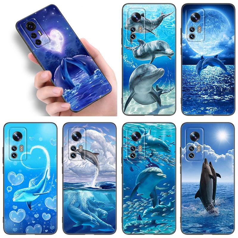 Чехол для телефона Ocean Golphin Dance Jumping для Xiaomi Mi A2 8 9 SE Note 10 10T 11 12 Lite 9T 11T 12S 12T Pro A3 6X 12X черный