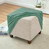 1PC Polar Fleece Ottoman Cover Stretch Stool Cover Square Footstool Cover All-inclusive Elastic Footrest Slipcover Living Room