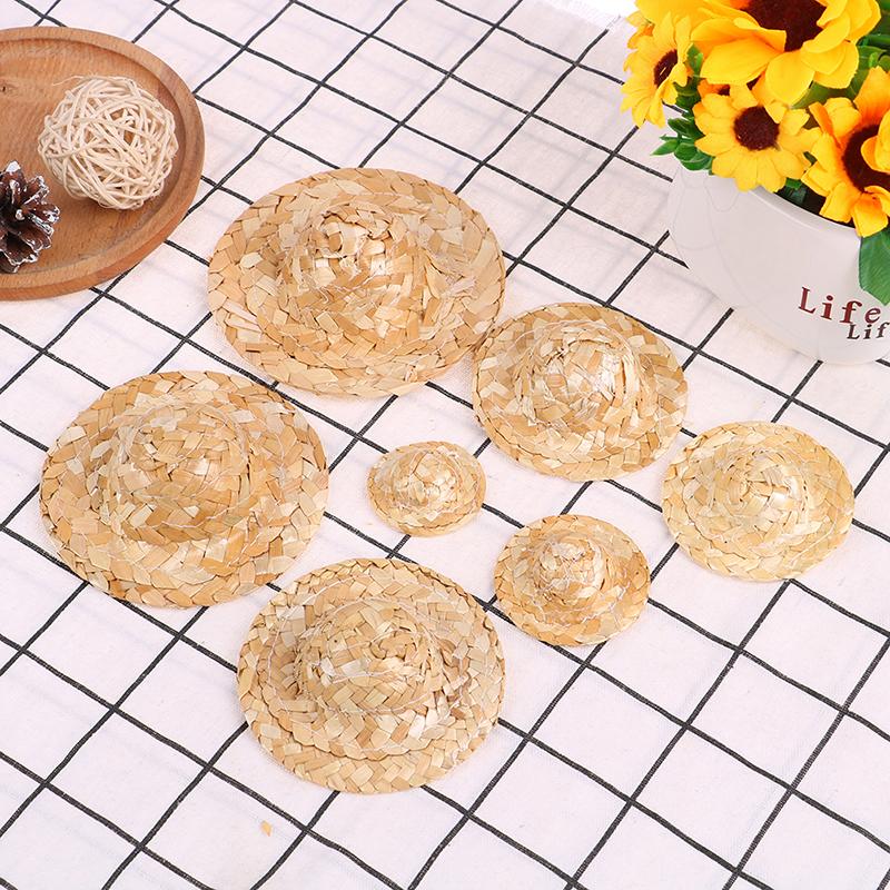 2 шт., ручная работа, маленькая соломенная шляпа, украшение для куклы, аксессуары для ювелирных изделий своими руками