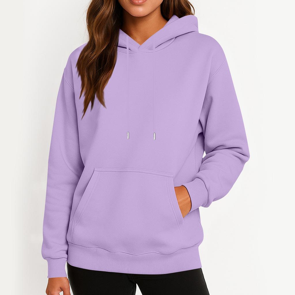 Women's Casual Fashion Sweatshirt Solid Color Hooded Sweatshirt