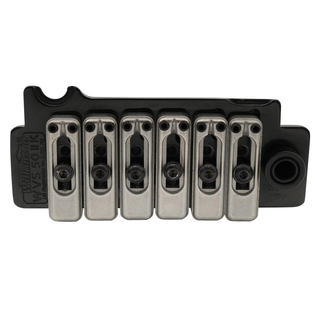 Wilkinson WVS50IIK String Pitch Tremolo Unit Bridge with Steel Block for Strat Electric Guitars Chrome 10.5mm Two-Point (USA/Mexico/Japan/Korea),