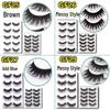 5 пар 25-миллиметровых утолщенных реалистичных накладных ресниц в стиле «перекрестный беспорядок» со сменной упаковкой
