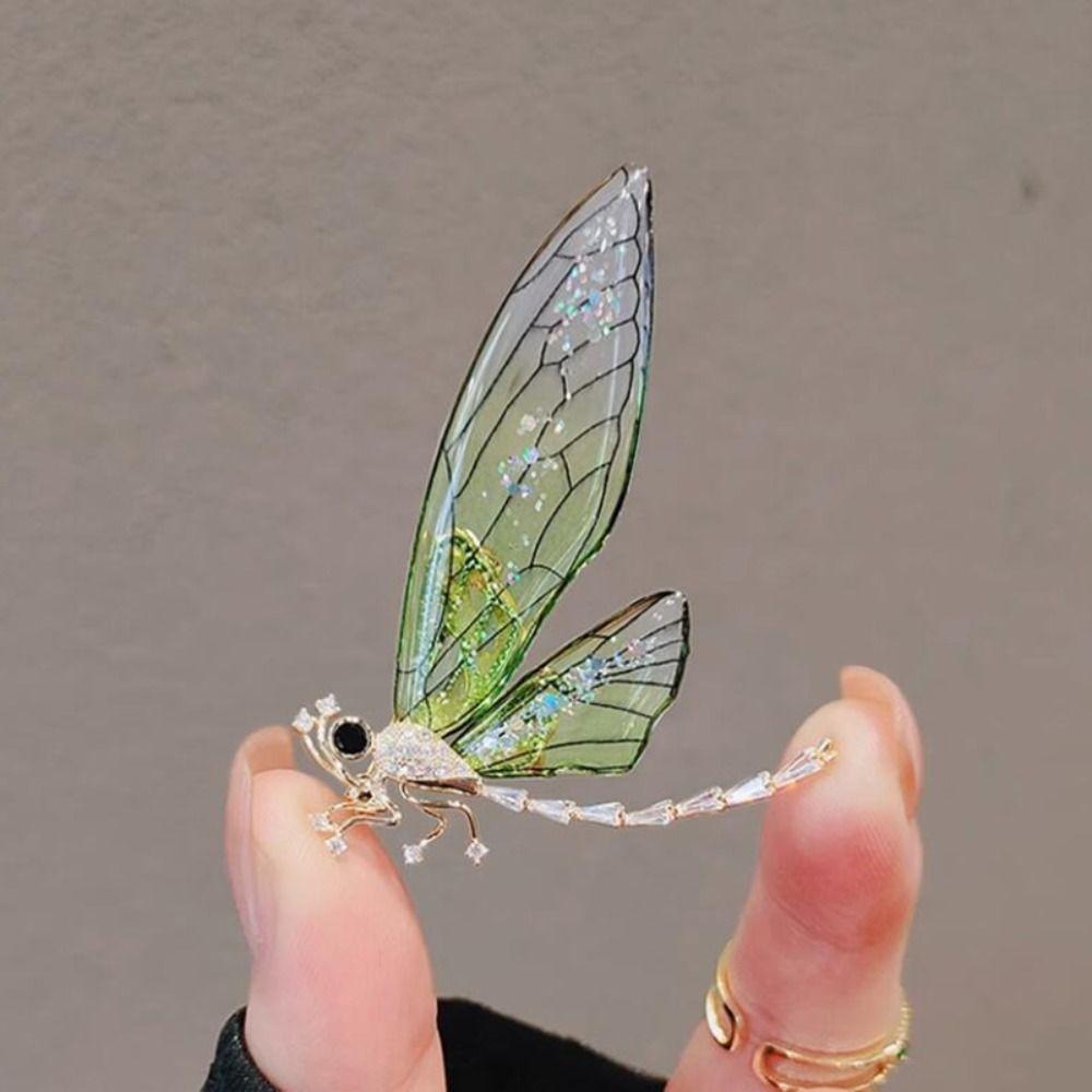 Dragonfly/Butterfly Shaped Badge Pin Imitation Pearl Suit Collar Pins  Clothing Accessories
