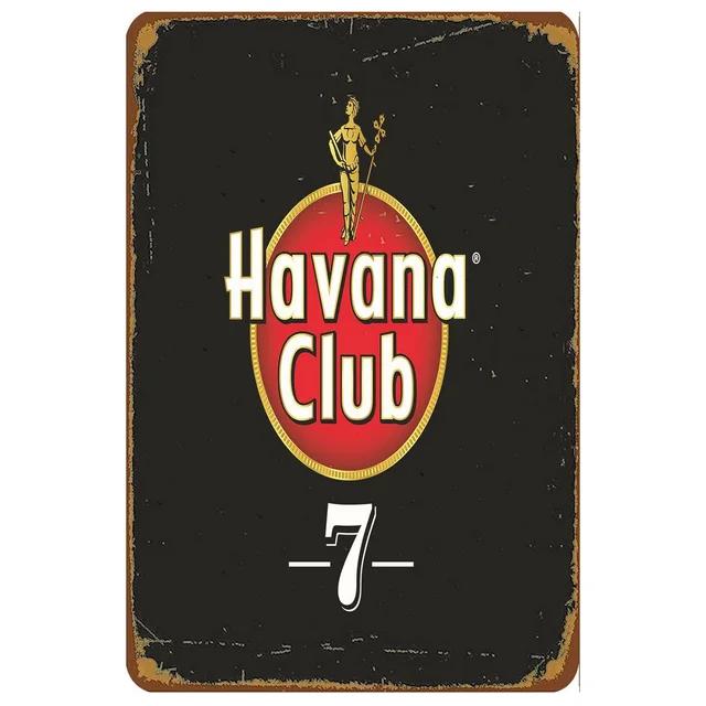 Винтажная металлическая жестяная табличка Havana Club Ретро настенный декор для мужской пещеры дома кафе сада клуба бара паба Железная живопись Художественный плакат