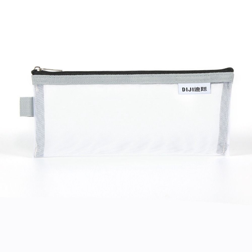 Zipper Pouch Small Wallet Grid Pencil Bag Mesh Storage Bags Stationery Bag Transparent File Bag