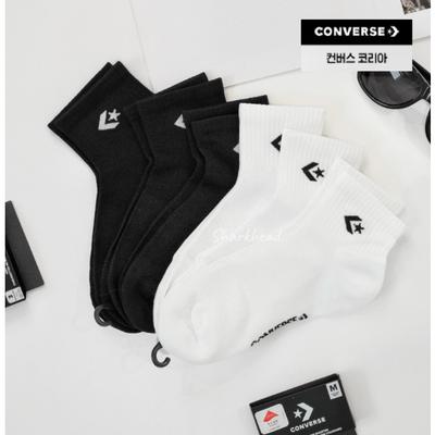 Converse Носки средней длины 3 пары Спортивные носки до щиколотки Черные Uc0570 023