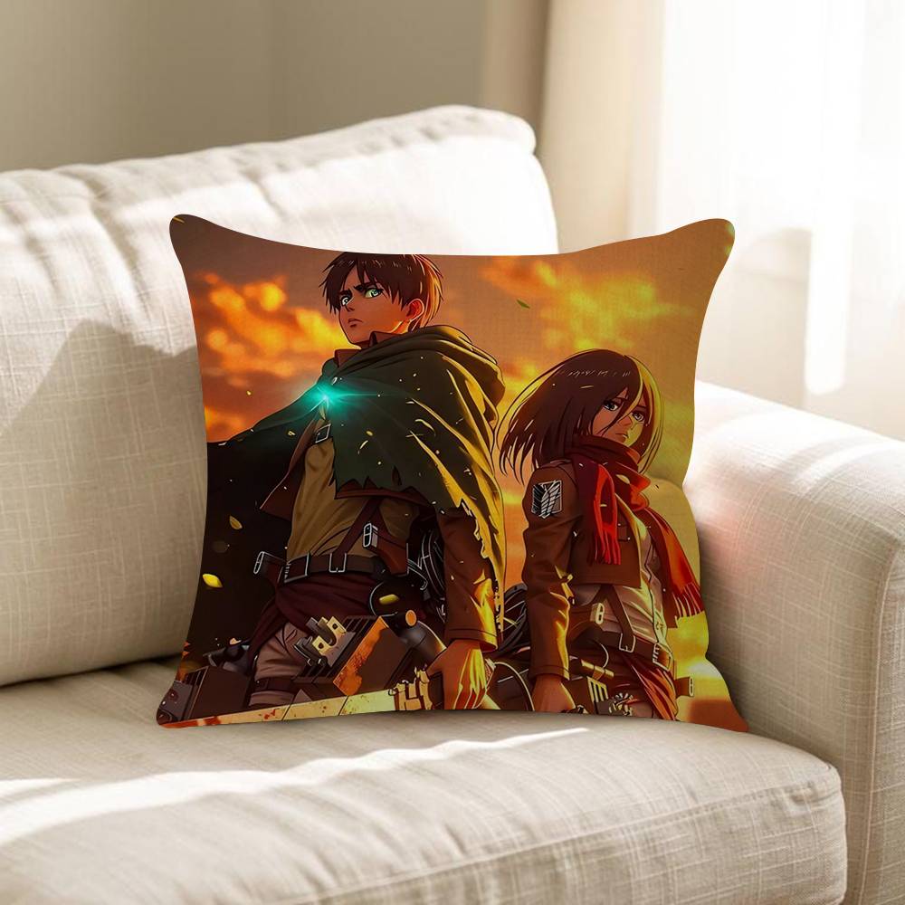 Anime Comics Attack On The Giant Cushion Cover Inches Farmhouse Decor Home Throw Pillow Covers For Couch Decorations
