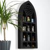 Gothic Design Old Church Window Shelf Black Finish Crystal Wall Shelf  Living Room
