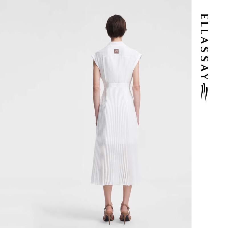 ELLASSAY Women's Elegant Sleeveless Shirt Dress