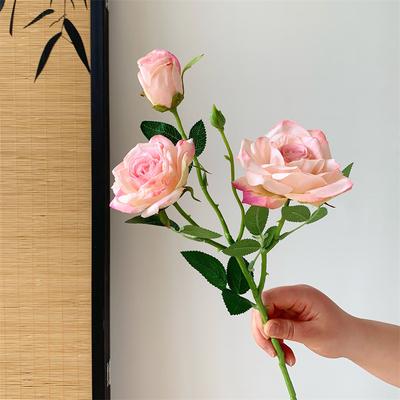 3-головчатая Роза, Имитация Цветка, Сухоцвет, Искусственный Цветок, Букет, Декор для Гостиной, Реквизит для Фото