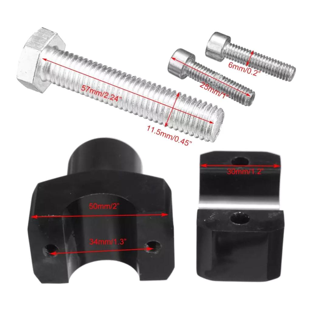 Motorcycles 7/8" 1" Handlebar Mount Holder Clamp Adaptor 10mm Thread For Motorcycles ATV Scooter Black