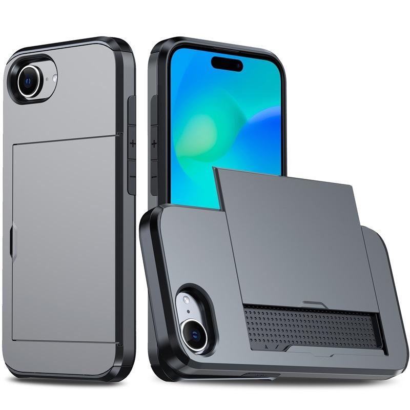 Подходит для чехла для мобильного телефона iPhone16e Apple 15 Сдвижная крышка Карта Два-в-одном Кошелек 7/8Plus Защитный чехол SE3