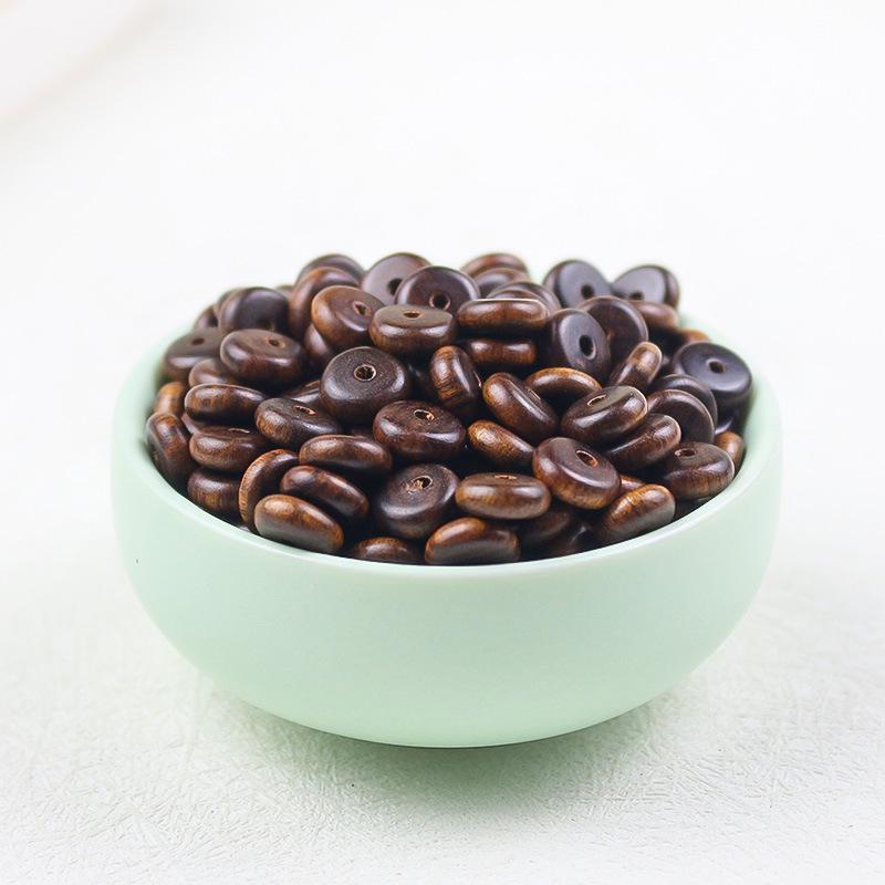 Black Rosewood 3x8MM Spacer Beads for DIY Buddhist Bracelets - Natural Solid Wood Jewelry Accessories