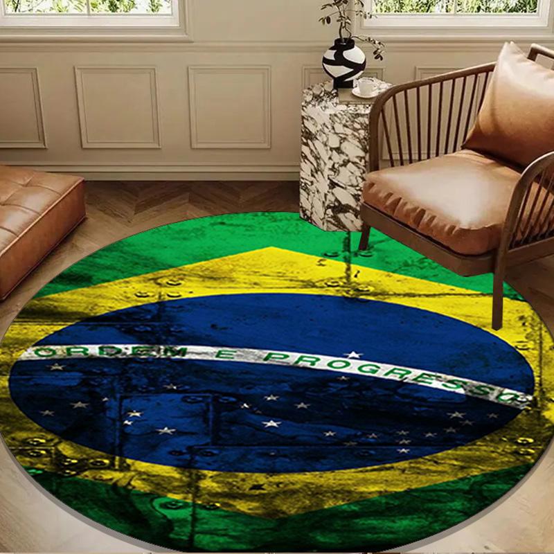 1PC rug Brazil Artwork Round mat Home Decor, Chair rug For livingroom,Bedroom, doormat home decor Birthday Gift Christmas Gifts