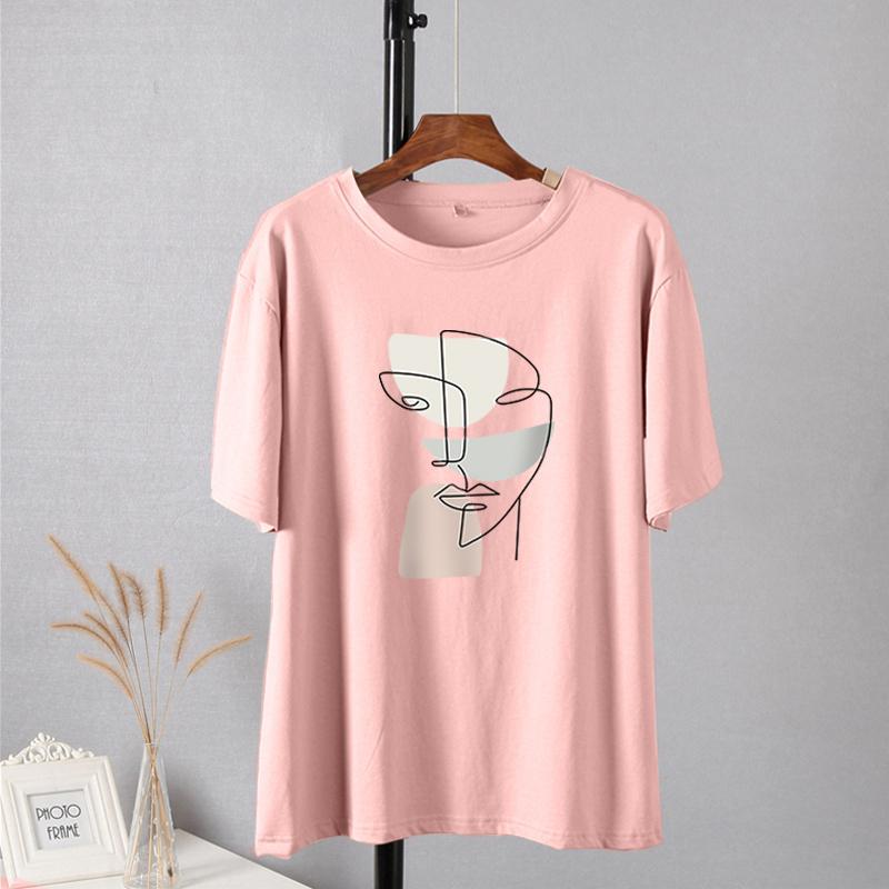 Shellsuning элегантная футболка с принтом персонажей, женские летние шикарные повседневные футболки, хлопковый джемпер, пуловер большого размера, женские топы