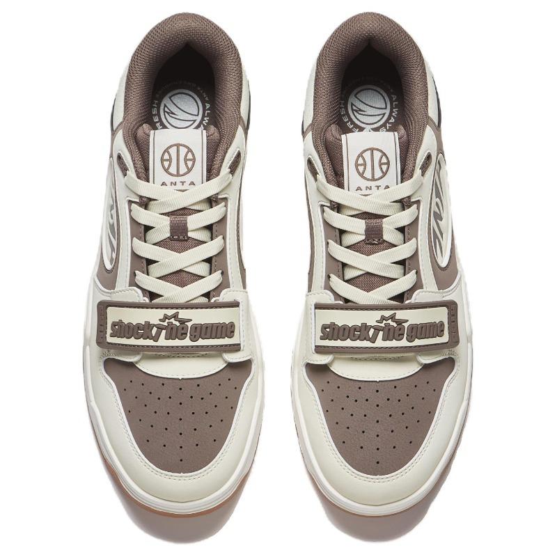 Anta STG Men Low Top Skate Shoes Grey Beige Brown 912531801S-1