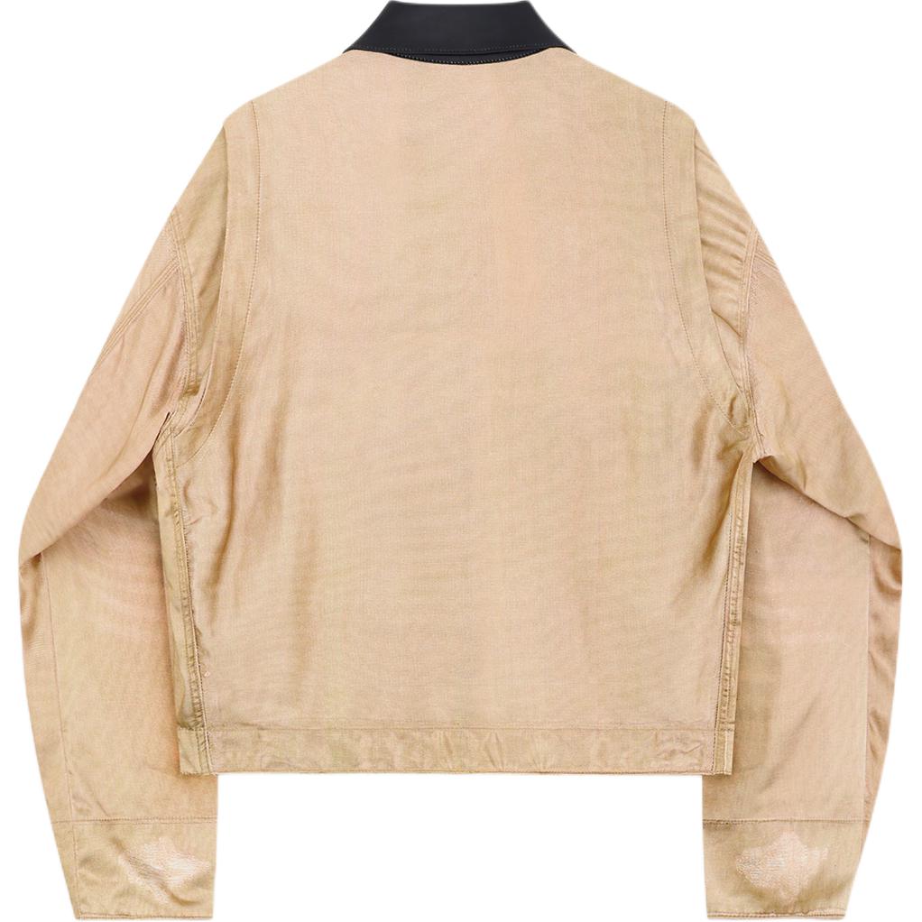 We11done Ss25 Vintage Barn Style Front Pocket Zipper Long Sleeve Jacket Men Jacket Beige WD-JK0-25-038-M-BG