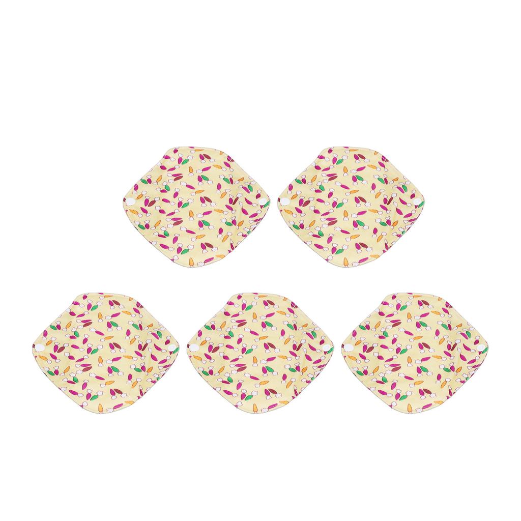 5Pcs Period Pads Cloth Water Resistant Reusable Bamboo Fiber Splicing Sanitary Pads Panty Liners
