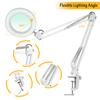 Tomshine Flexible Clamp-on Table Lamp with 8x Magnifier Swing Arm Dimmable LEDs Desk Light 3 Color