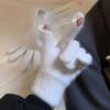 Solid Color Knitted Gloves Warm Electric Vehicle Gloves Simple Riding Finger Gloves  Students