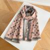 Cute Peach Heart Warm Imitation Cashmere Atmosphere Thickened Shawl Women Autumn and Winter Sweet Student Versatile Scarf Women
