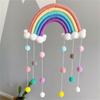 Macrame Rainbow Clouds Tapestry PomPom Room Decoration DIY Crafts Home