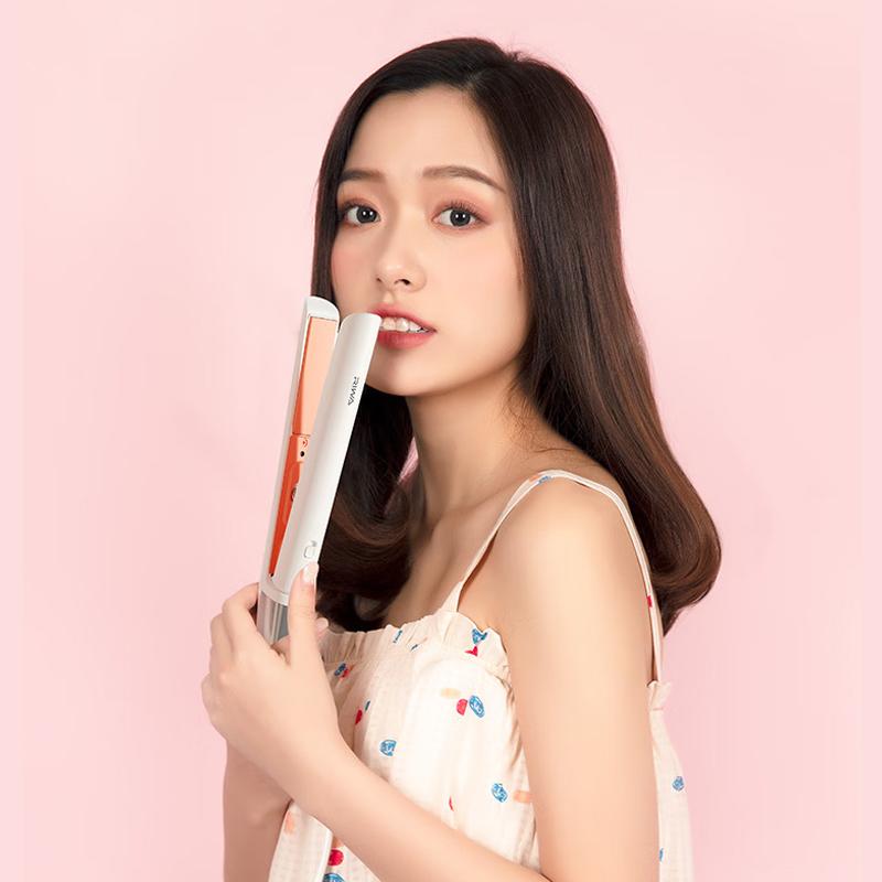 RIWA straight board clamp straight hair curling iron dual-use hair pulling RB-8110 gardenia white