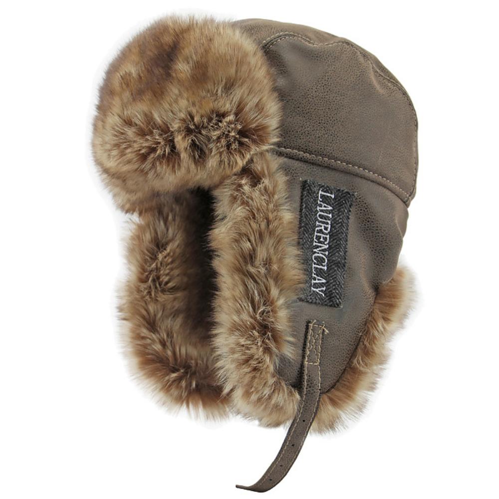 Winter Hat Thick Warm Men Women Fur Hat Male Windproof PU Leather Ski Earflap Cap Hat