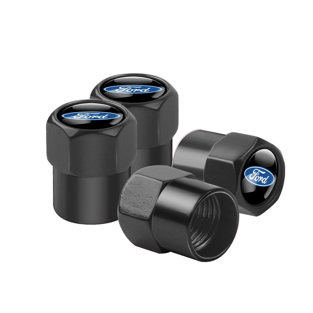 4Pcs Car Accessories Metal Alloy Tire Valve Tyre Stem Air Caps For Ford Ecosport Transit Escort Focus Kuga Tierra Fiesta Shelby