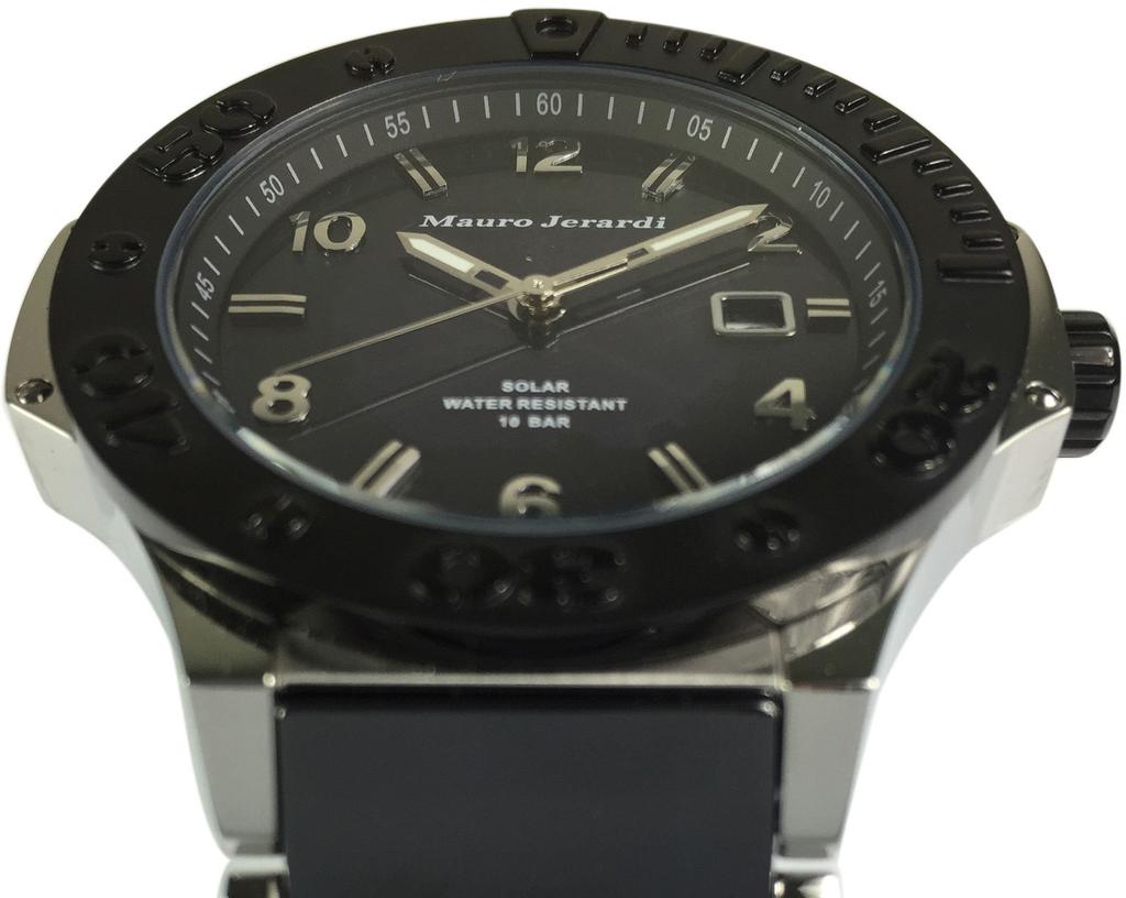 Часы Solar Ceramic 10 ATM Водонепроницаемость Календарь Черный [Mauro Geraldi] MJ034-1
