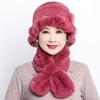 Шапка из волос кролика Рекс, новая детская шапка для мамы, зимняя теплая корейская версия, шапка для бабушки, шарф, шапка для среднего и пожилого возраста, шарф