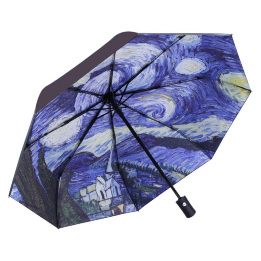Multipurpose Printed Umbrella Van Gogh Oil Painting Style Automatic Umbrella Rain or Shine
