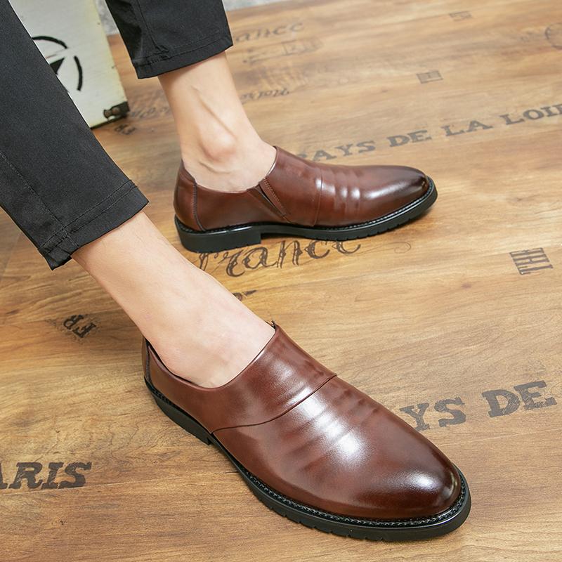 Модные мужские кожаные туфли с острым носком Модные мужские кожаные туфли в стиле минимализма для свадьбы, вечеринки, офиса, отдыха на природе, деловые мужские туфли из кожи