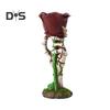 Skeleton Hand Rose Candle Holder Ghost Hand Holding Flower Resin Figurine Taper Pillar Candle Candlestick Table Centerpiece Decoration