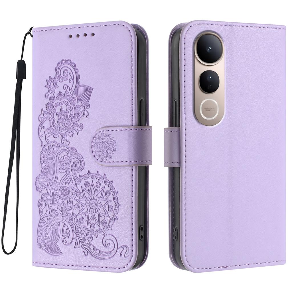 For vivo V50 Lite 4G/vivo V50 Lite 5G Phone Cases Mandala Flower Leather Wallet Mobile Cover with Strap