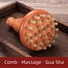 Cow Horn Meridian Massager Wood Grain Horn Massage Comb Gua Sha Massage Tool  Leg Massage