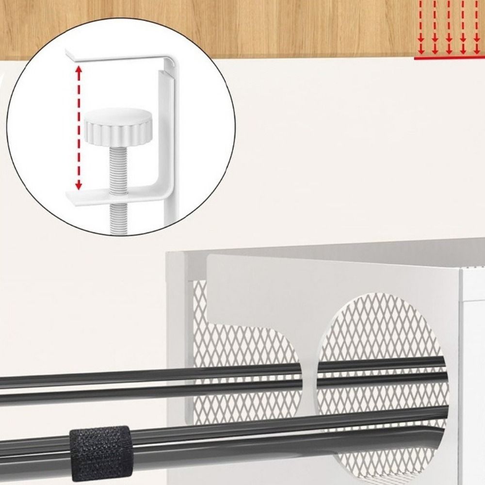 No Drilling Under Desk Wire Management Tray Space Saving Power Strip Cord Holder Office