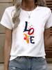 (Asian Size) Tee Top Women Fashion Female Clothing T Shirt Woman Print Love Letter Style Cute 90s Short Sleeve Graphic T-shirts