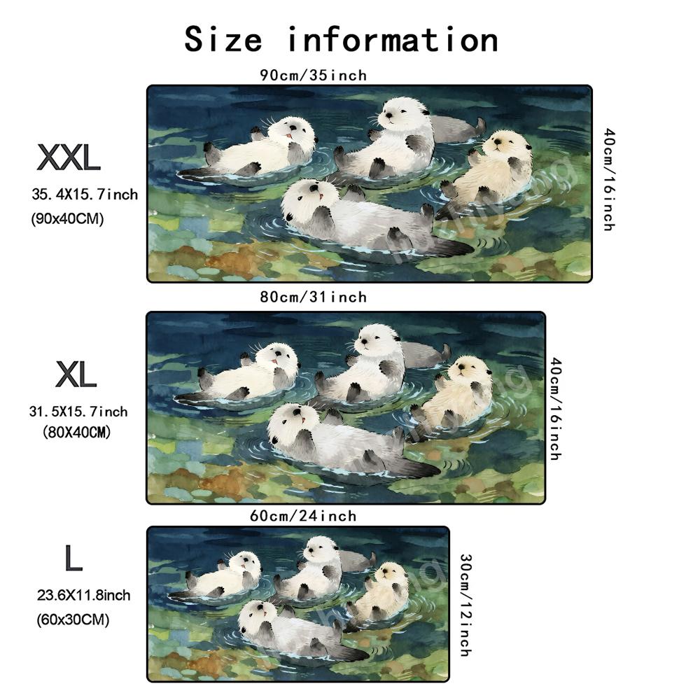 Happy Capybara Mouse Pad Large Computer Office Game Table Mat Rubber AntiSlip Stitched Edge Keyboard Mats 90x40 Xxl Desk Pads