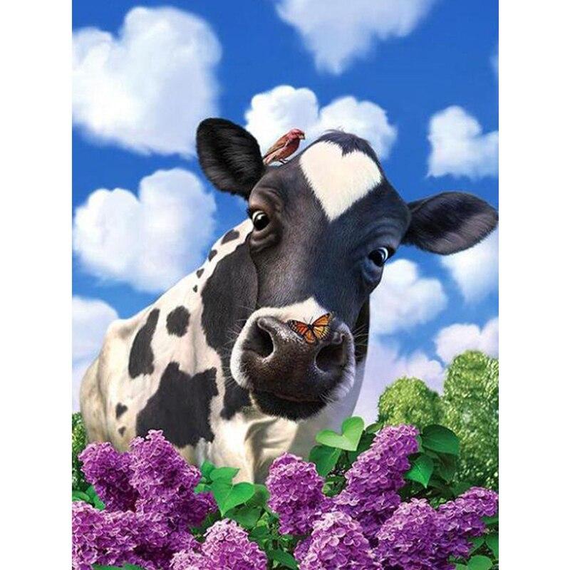 DIY 5D алмазная живопись полный круглый стразы корова вышивка крестом ферма животных мозаика Алмазная вышивка стены книги по искусству домашний декор