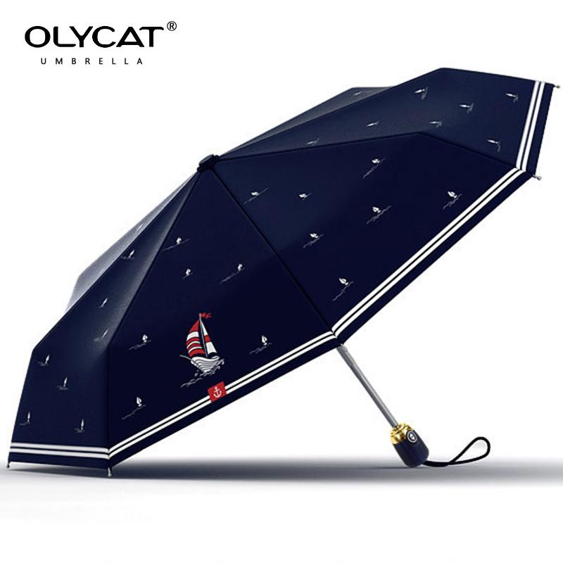 OLYCAT Модный женский складной зонт от дождя, ветрозащитный, 8 спиц, защита от УФ-лучей, автоматический зонт от солнца для девочек, дорожный портативный зонтик UPF50+