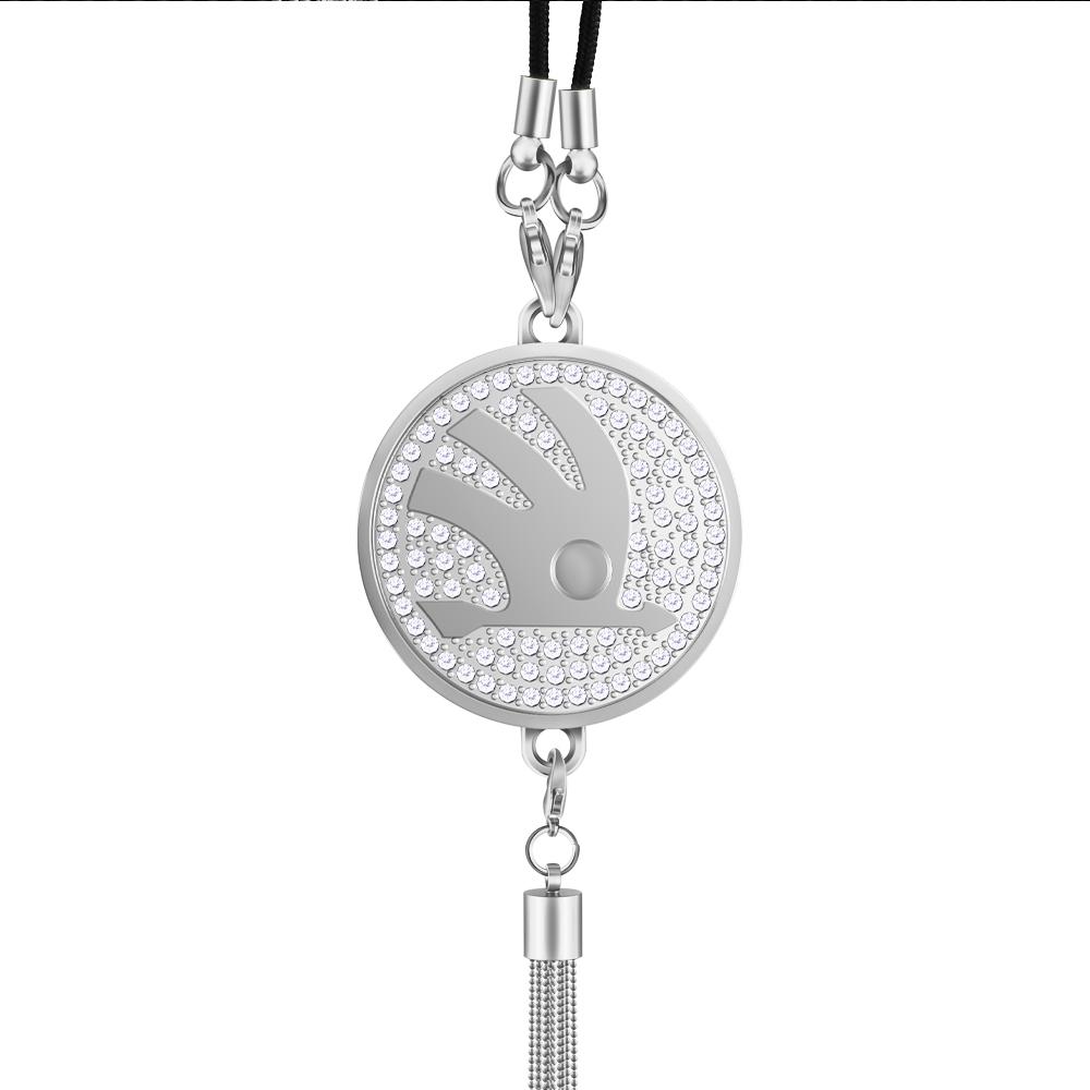 HLLQ9 3D Car Metal Hanging Ornament Keychain Rearview Mirror Pendant Accessory For Skoda Octavia Fabia Rapid Yeti Superb A5 A7 VRS VII