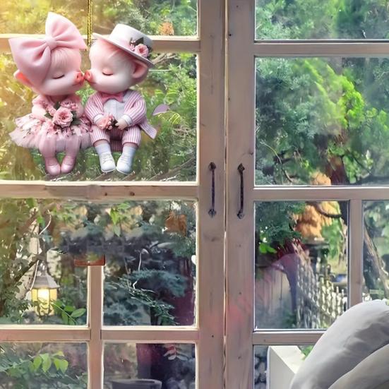 Подвеска в виде мультяшной свиньи, подвесное украшение с тесьмой, легко подвешивается, рождественские подвесные украшения, акриловые украшения