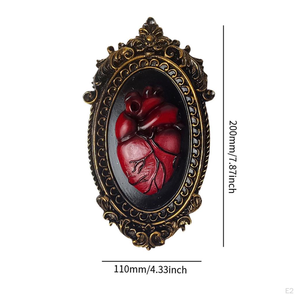 Heart Wall Sculpture Photo Frame Resin Art Craft Artwork Halloween Decoration Gothic Decor